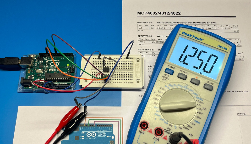 Arduino MCP4822 Analoge Voltage DA-Wandler